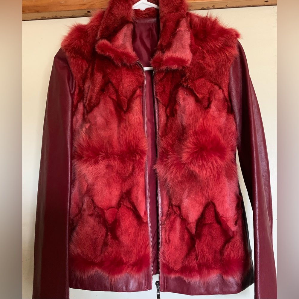 🎁leather jacket, burgundy red. small size. authentic leather 🎁#RAB - Picture 4 of 15